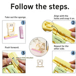 Mini Foldable Desktop Mop For Kitchen – Self‑Squeeze Sponge Mop for Wet & Dry Use – Portable Cleaning Tool – Kitchen, Bathroom, Glass, Living Room (1 Squeeze Handle + 2 Sponge Head)