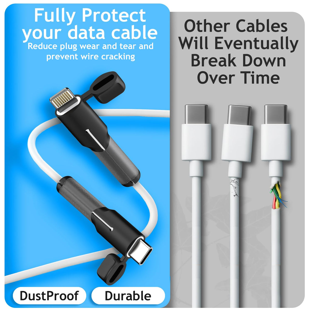 Sounce Type C Cable End Protector Silicone Cap, Grey