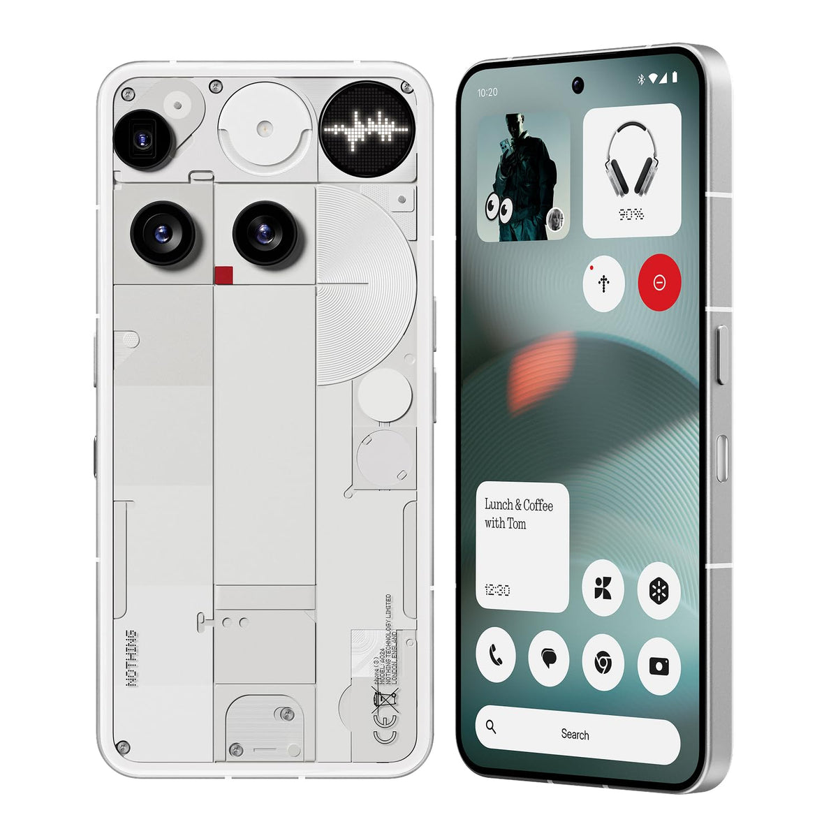 Nothing Phone (3), White (16GB, 512GB) | Snapdragon 8s Gen 4 | 50MP + 50MP + 50MP Rear Camera | 1.5K+ 120Hz AMOLED Flexible LTPS Display