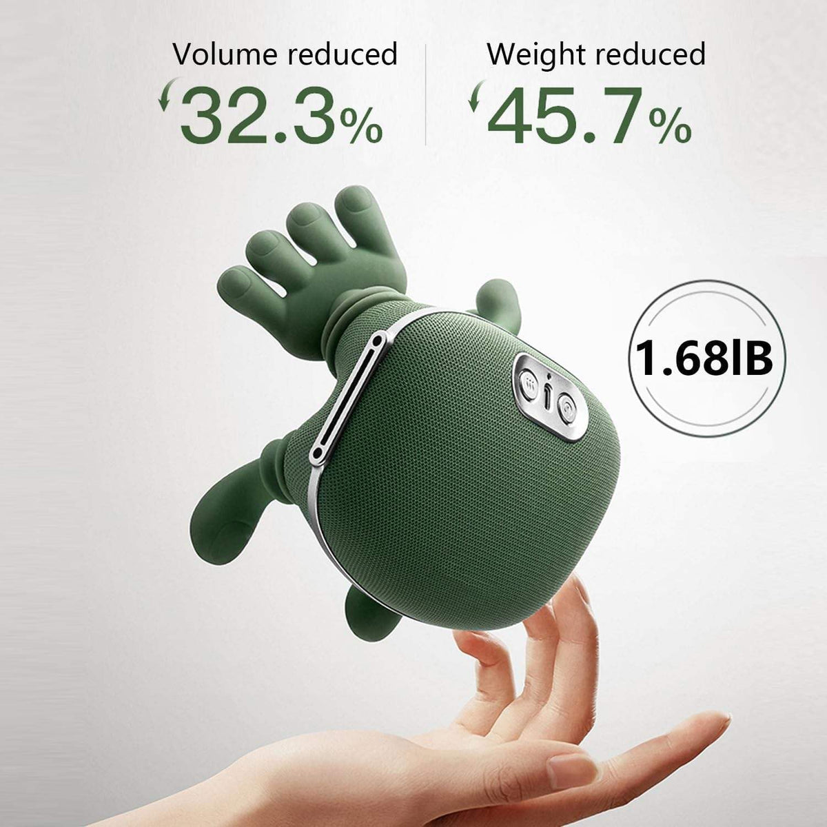 Neck & Shoulder Massager with Heat, Wireless Portable Shiatsu Back Massager, 4D Deep Tissue Kneading Electric Massage Machine, Human Hand Simulation for Neck Pain Relief, Muscle Relaxation Device for Home Office Travel (Green)