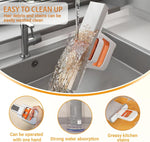 Mini Foldable Desktop Mop For Kitchen – Self‑Squeeze Sponge Mop for Wet & Dry Use – Portable Cleaning Tool – Kitchen, Bathroom, Glass, Living Room (1 Squeeze Handle + 2 Sponge Head)