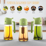 NaturalCozy Oil Sprayer & Dispenser Bottle 2-in-1 Premium Oil Bottle with Spray Nozzle for Healthy Cooking, Air Fryer, BBQ, Salad, Roasting 500ml Ecom Vinayak (Hard Plastic) (Pack 1)