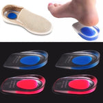 Comfortable gel heel inserts shown from the side, offering superior support.