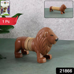 Flexible spring toy with lion animal design for interactive play