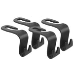 Close-up of the durable plastic backrest stand in a car interior.