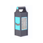 Display of the versatile plastic vegetable slicer grater highlighting its multiple functions for kitchen use.