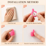 Installation steps for thumb cable holder — peel and stick