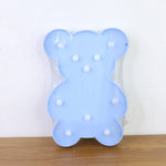 Ambient teddy bear shaped LED decorative light brightening kids and nursery rooms