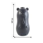 Size comparison of bear shaped toilet tank cleaner showing compact dimensions
