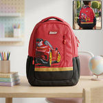 Kids’ school bag featuring sporty car print for boys