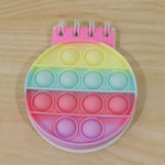 Fun rainbow silicone bubble notebook for boys and girls