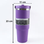 Large capacity 890ML travel mug with tapered base fits car cup holders