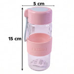Eco friendly glass water bottle with silicone sleeve, 230ml