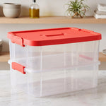 Durable transparent storage container with secure lid
