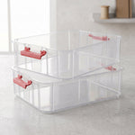Stackable 2 layer transparent box for clothes, toys and books