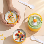 Food grade stainless steel lunch container with leak-proof design