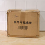 Inflatable car mattress in storage for travel convenience
