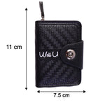 Black Zip-Around Card Holder Wallet – Secure Multi-Card Organizer