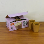 Stacked chai cup set highlighting lightweight and portable cups