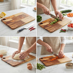 Reversible wooden cutting board, 10 x 14 inch, for home cooking
