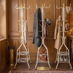Metal Floor Standing Coat Rack Stand with Bottom Storage Shelf