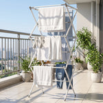 3 Tier Folding Clothes Drying Rack Laundry Cloth Dryer Stand for Balcony (1 Set) view 3