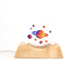 3D lamp showing detailed planet engraving with LED lighting