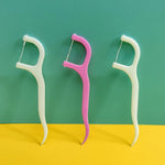 Hygienic floss sticks teeth cleaning