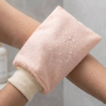 Exfoliating mitt for bath use