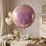 Kids’ party round marble balloon decor