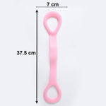 Blue silicone resistance band for fitness training