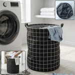 Foldable laundry basket with handles in modern home decor