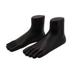 Full view of a pair of foot mannequin display stands ideal for jewellery showcases