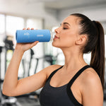 Reusable glass drinking bottle