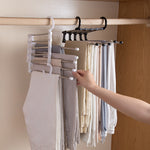 Organivo adjustable trouser hanger showcasing its versatile space-saving design.