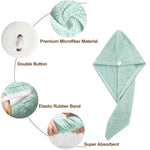 Mixed design hair drying towel wrap featuring textured patterns