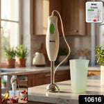 Orbit electric hand blender showing ergonomic handle and stainless steel blade
