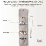 Multi pocket jewellery roll organizer for accessories on the go