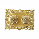 Golden Kankavati Kumkum Holder with Carved Frame and Lids