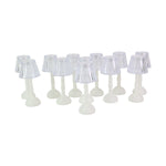 Decorative table light featuring translucent crystal-cut shade