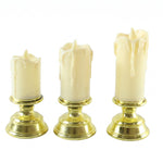 Flameless LED candle set on white background