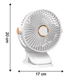 Dimensions guide for portable mini USB fan with clip