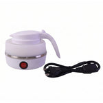 Space saving travel kettle that collapses flat for packing