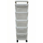 Multi layer plastic drawer cabinet with wheels for easy movement