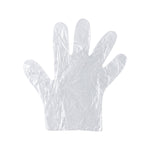 Single clear disposable glove for hygienic handling