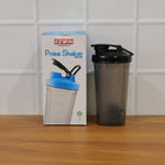 Lifestyle image of 500 ml plastic gym shaker bottle used during fitness exercise