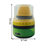 Compact black shoe polish cream container, travel-friendly size