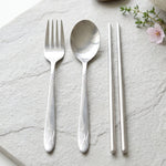 Stainless steel fork, spoon and chopsticks set for travel and office