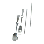 Eco friendly reusable utensils with spoon, fork and chopsticks