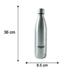 Vacuum insulated steel bottle with sleek look